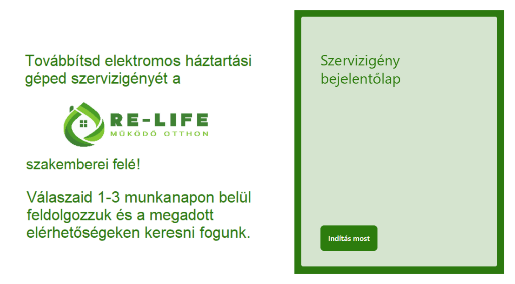 Szervizigény bejelentő